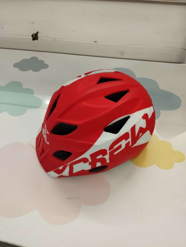 Casco bimbo/a bici rosso Crew TG 48/52cm