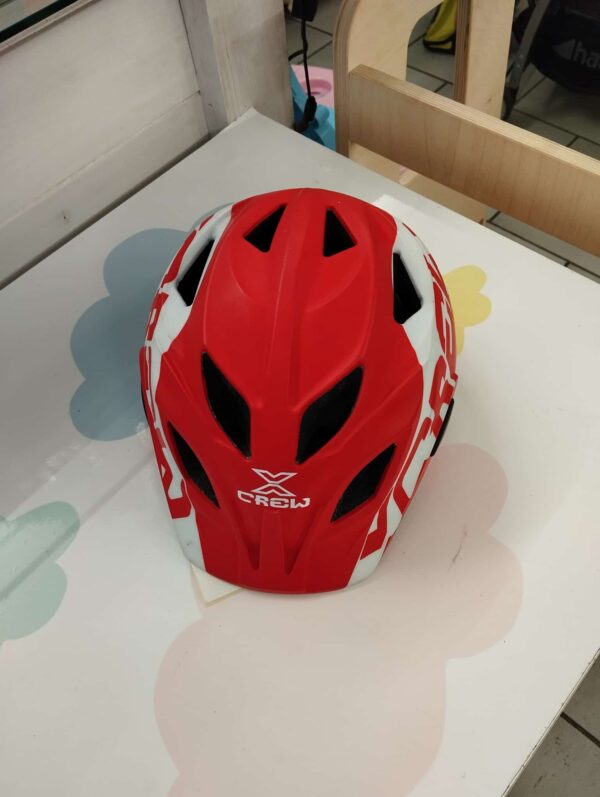 Casco bimbo/a bici rosso Crew TG 48/52cm - immagine 2